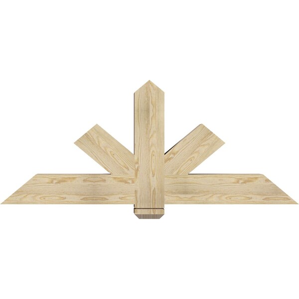Ekena Millwork Kennewick Rough Sawn Timber Gable Bracket, Douglas Fir, 60"W x 25"H x 6"D x 6"F, 10/12 Pitch GBW060X25X0606KEN00RDF - main